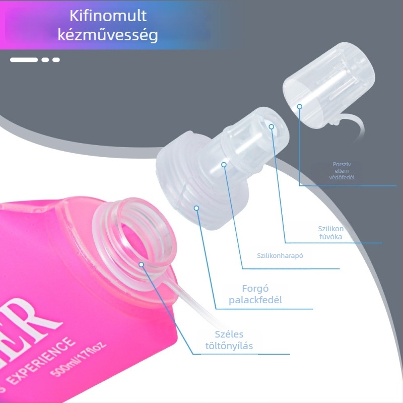 NEWBOLER Gradient TPU Összecsukható Hidratáló Palack – Unisex, Kapacitás 250, Gradient Mintázat, Hegymászásra, Strandra, Kempingezésre és Túrázásra