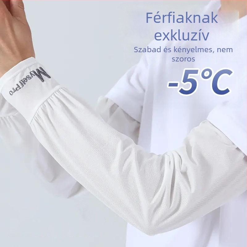 Külső használatra szolárvédő karvédők, poliészter anyag, csíkos mintázat, vezetéshez és kerékpározáshoz