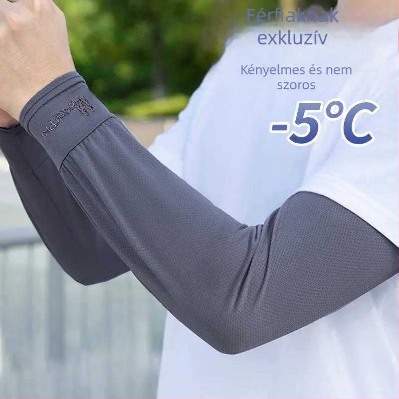 Külső használatra szolárvédő karvédők, poliészter anyag, csíkos mintázat, vezetéshez és kerékpározáshoz