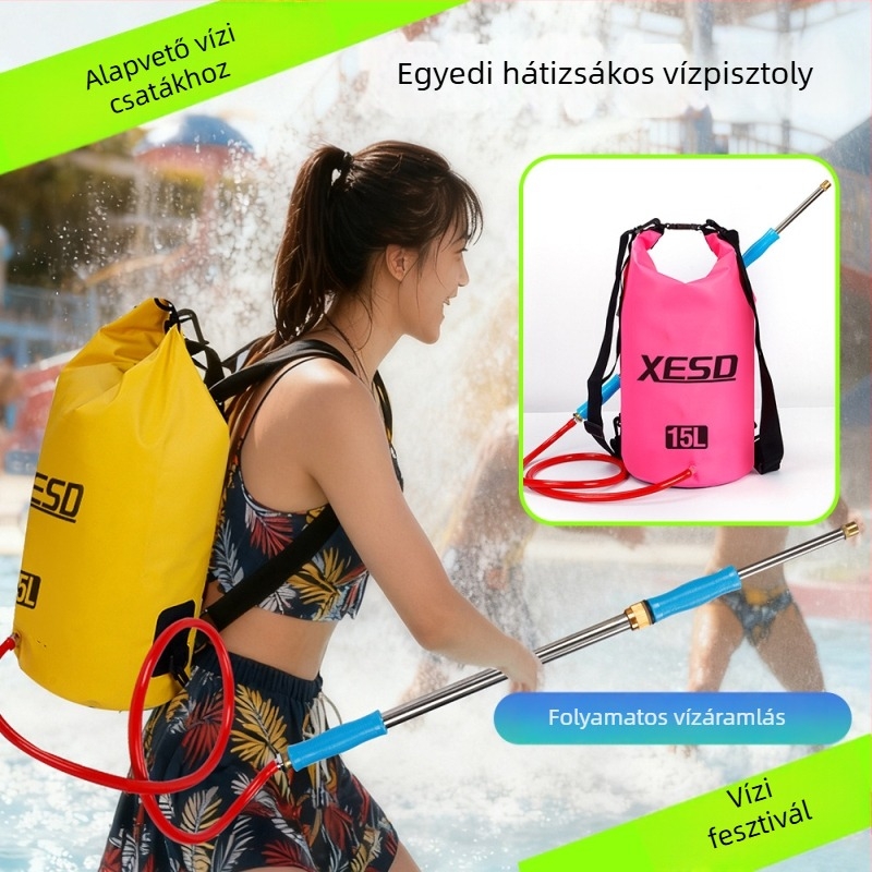 Kültéri víztáska vízcsatákhoz, PVC anyag, 15 literes kapacitás, vízálló szövet, logó testreszabás