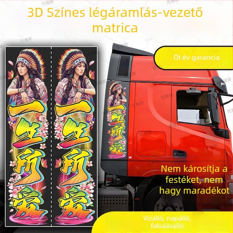 3D-s színes deflektor matricák teherautókhoz, nagy jármű külső díszítése, vízálló és UV-álló autómatricák