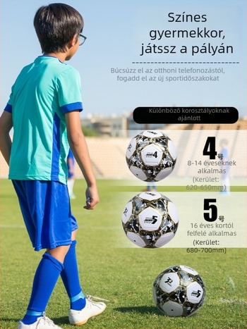Gyerekeknek és diákoknak készült futball-labda, méret 4 és 5, edzésekhez