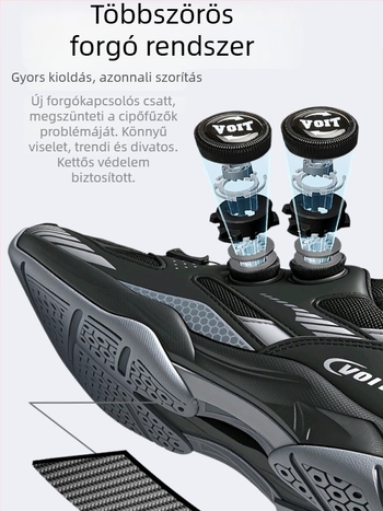 Asztalitenisz cipő karbonlemezzel — kopásálló, csúszásbiztos, ütéscsillapító, gumitalp, alacsony felsőrész, felsőrész: szuper rost + háló