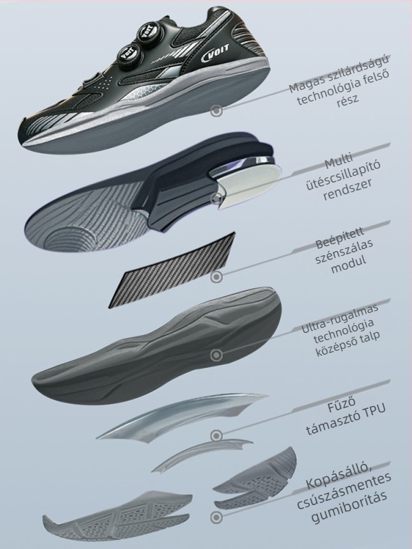 Asztalitenisz cipő karbonlemezzel — kopásálló, csúszásbiztos, ütéscsillapító, gumitalp, alacsony felsőrész, felsőrész: szuper rost + háló
