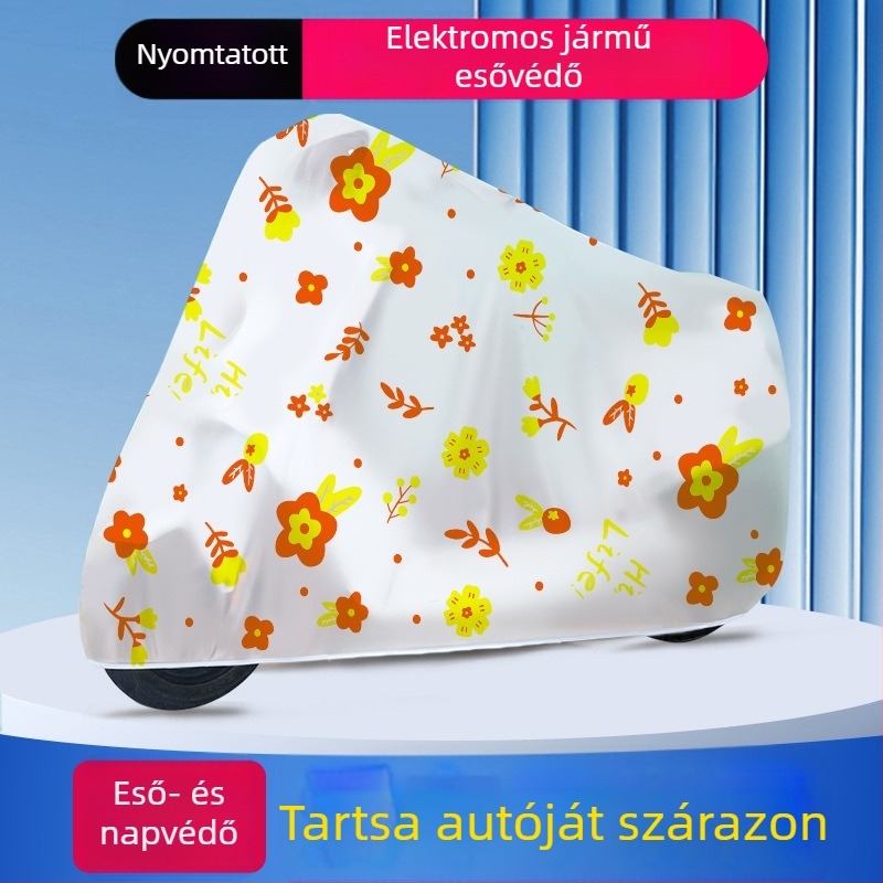 Elektromos járművédő takaró – esőálló – rajzfilm-stílusú