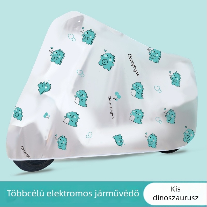 Elektromos járművédő takaró – esőálló – rajzfilm-stílusú