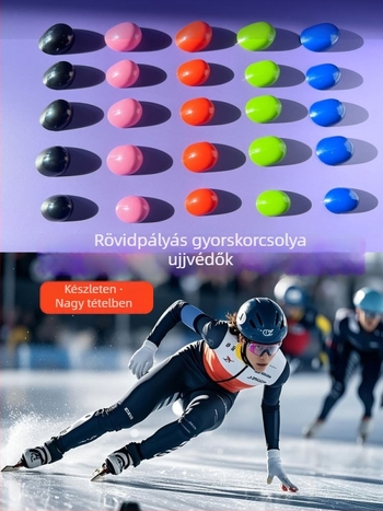 Félujjas korcsolyázó kesztyű jég érintéséhez, műanyag ujjzár, kopásálló és vágásálló