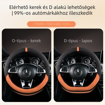 Univerzális téli plüss kormányvédő autóhoz, csúszásmentes fogással, poliészter, gépi varrás, minták: csíkos/egyszínű/hímzett/nyomtatott