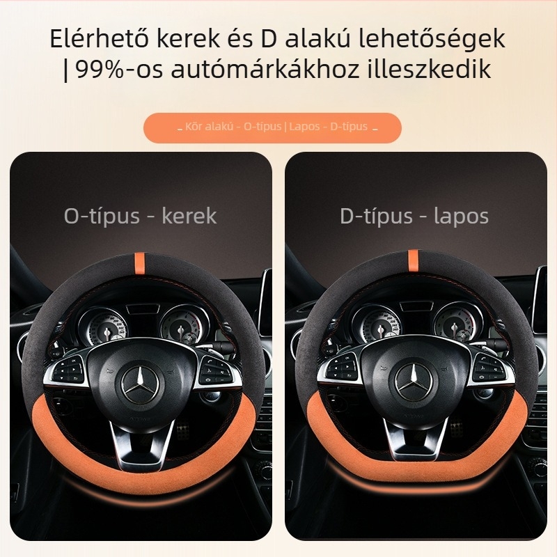 Univerzális téli plüss kormányvédő autóhoz, csúszásmentes fogással, poliészter, gépi varrás, minták: csíkos/egyszínű/hímzett/nyomtatott