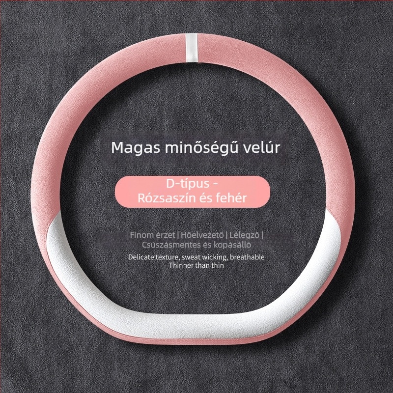 Univerzális téli plüss kormányvédő autóhoz, csúszásmentes fogással, poliészter, gépi varrás, minták: csíkos/egyszínű/hímzett/nyomtatott