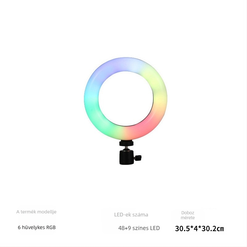 FH-008 LED töltőfény élő közvetítéshez és felvételekhez, állítható fényerő, ≤10W, asztali állvány, függőleges használat