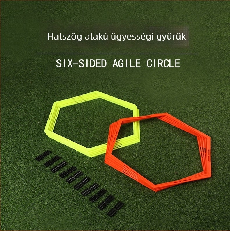 Óvodai szenzoros integrációs edzéskészlet: ugró körök, ugrólétra, hopscotch, futball-edzés felszerelés, négyzet alakú ügyességi karikák, erőnléti karikák