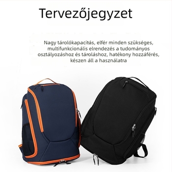 Sport hátizsák száraz–nedves szétválasztással, önálló cipőrekesszel, többzónás elrendezéssel, ergonikus hátrésszel, nagy kapacitás