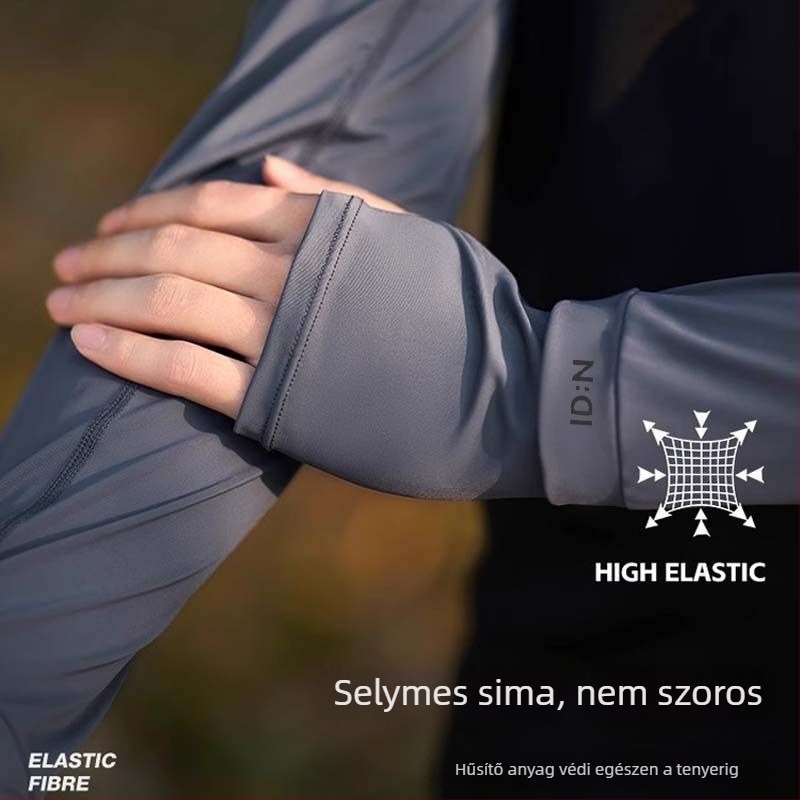 Férfiaknak szóló napsugárvédő ice silk karvédők, nyár, laza illeszkedés, UV védelem, kültéri kerékpározás és vezetés