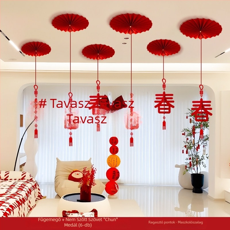 3D Fu karakteres mennyezeti dísz – a ló évére, Tavaszi Fesztivál, kínai stílus