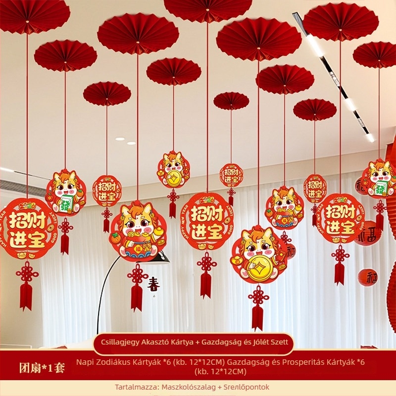 3D Fu karakteres mennyezeti dísz – a ló évére, Tavaszi Fesztivál, kínai stílus