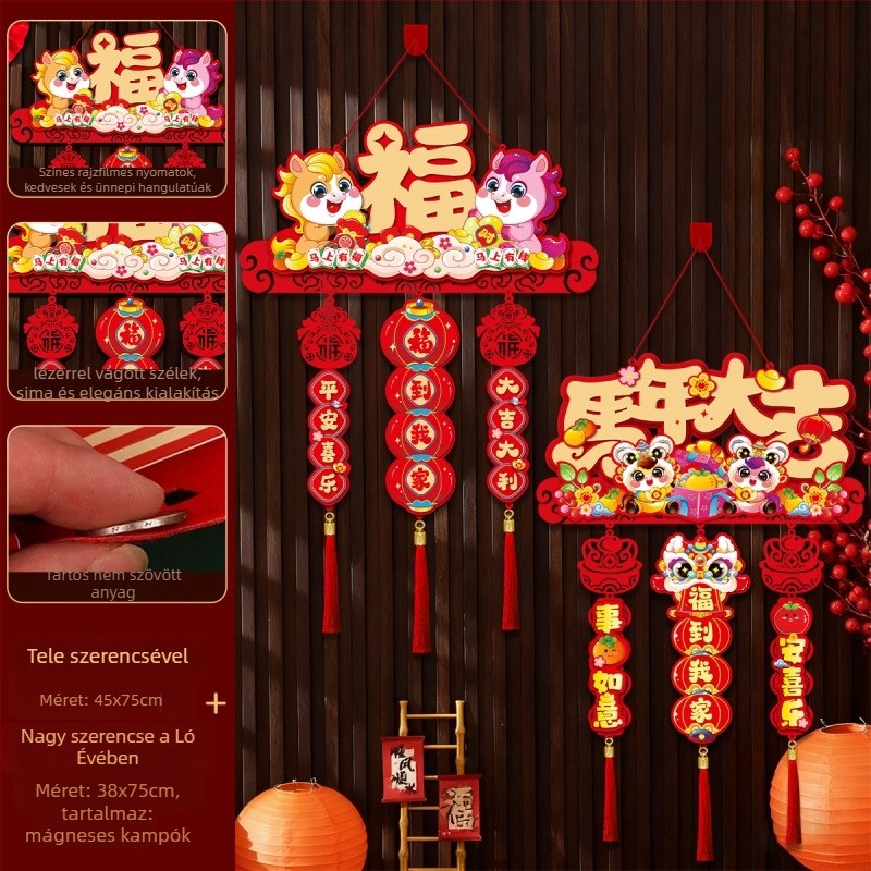 Filcből készült kínai stílusú Fu karakteres függő, újév és tavaszi fesztivál dekorációhoz – Like it Márka