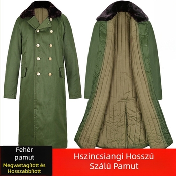 Hosszú téli férfi katonai pamut kabát, vastag bélésével, meleg és kényelmes, biztonsági kiképzéshez