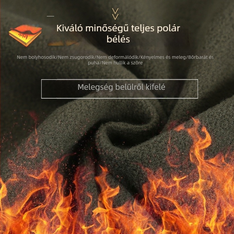 Férfi téli pamut munkaruha szett fleece béléssel, kamufláz mintás