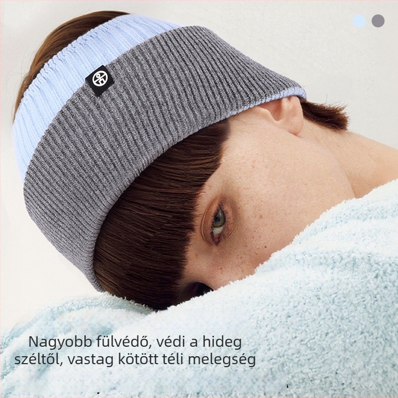 Fleece béléses sport fejkendő melegen tartó, fülvédő, akrilból kötött kivitel