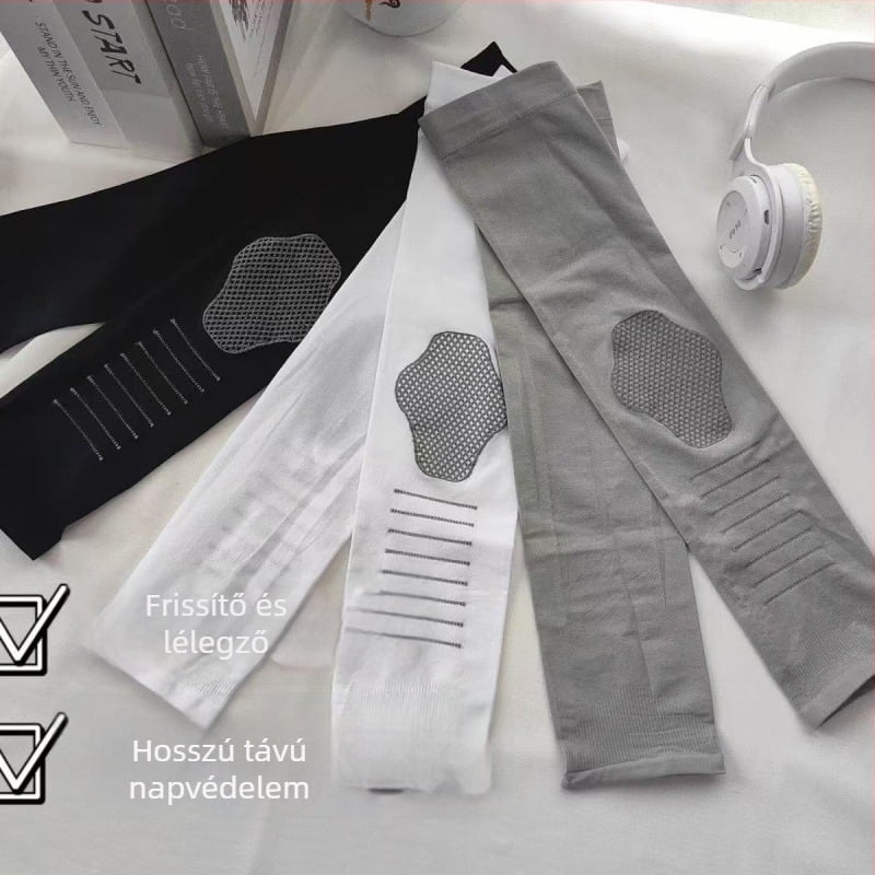 Nylonból készült karvédők csíkos mintával, férfiaknak, napsütés elleni védelem, kerékpározáshoz