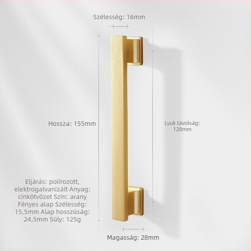 Zink ötvözetből készült hosszú kilincs szekrényekhez és fiókokhoz (Márka: Zhuomeijia; Furattávolság: 96 mm; Anyag: zinc ötvözet; Bevonat: bevonat)