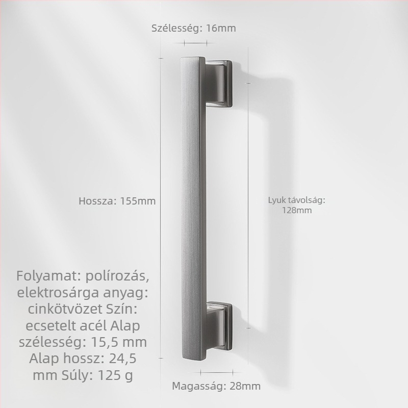 Zink ötvözetből készült hosszú kilincs szekrényekhez és fiókokhoz (Márka: Zhuomeijia; Furattávolság: 96 mm; Anyag: zinc ötvözet; Bevonat: bevonat)