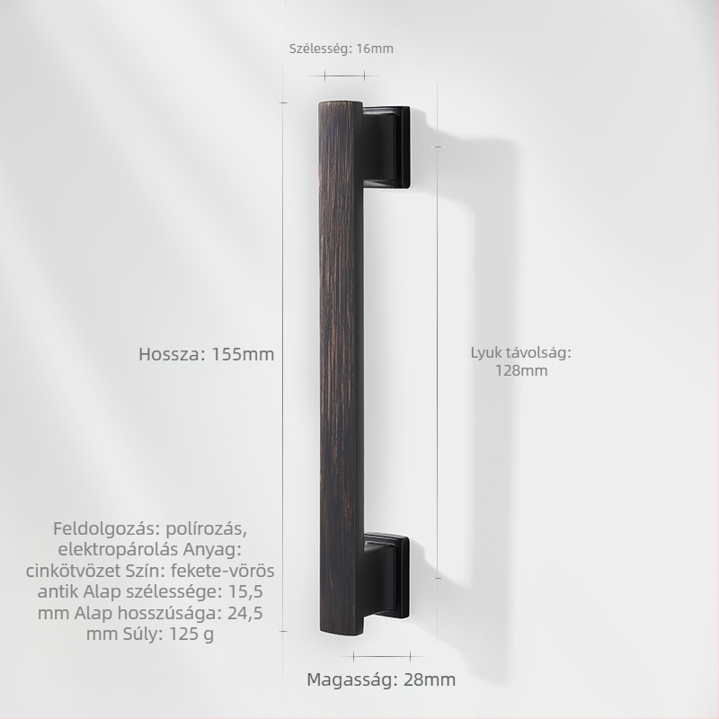 Zink ötvözetből készült hosszú kilincs szekrényekhez és fiókokhoz (Márka: Zhuomeijia; Furattávolság: 96 mm; Anyag: zinc ötvözet; Bevonat: bevonat)