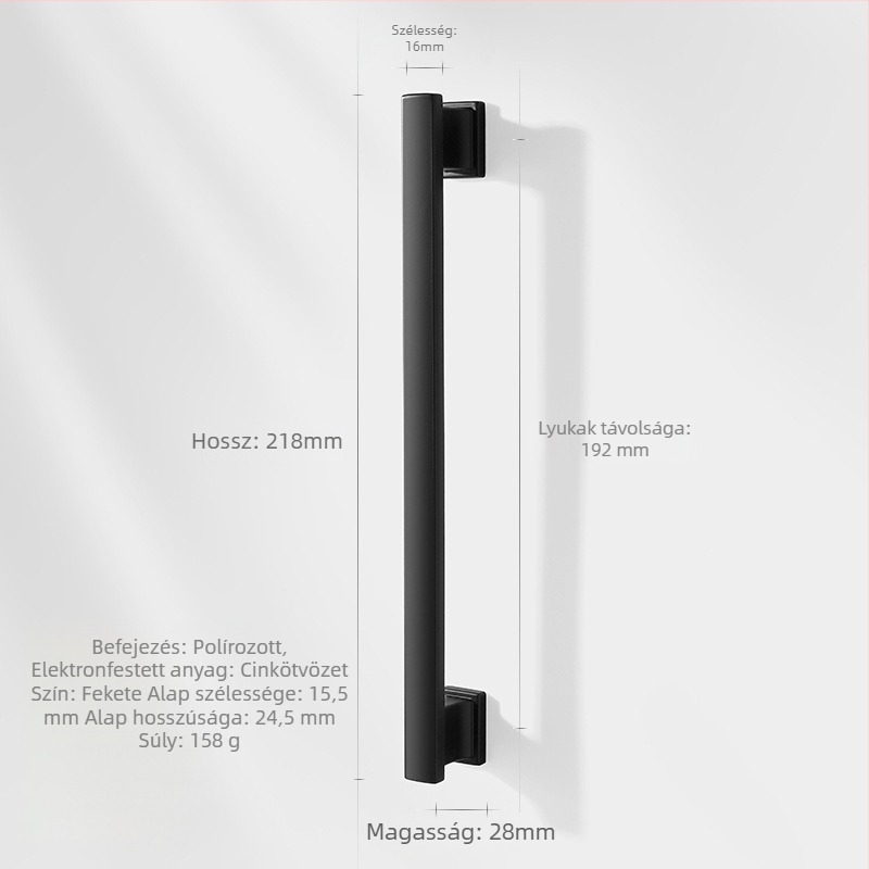 Zink ötvözetből készült hosszú kilincs szekrényekhez és fiókokhoz (Márka: Zhuomeijia; Furattávolság: 96 mm; Anyag: zinc ötvözet; Bevonat: bevonat)