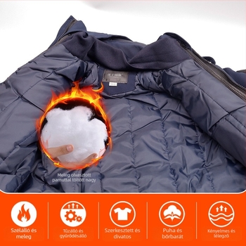Férfi pamutkabát télre – Quick-Dry, Cold-Proof, 65% pamut, bélés 100% pamut