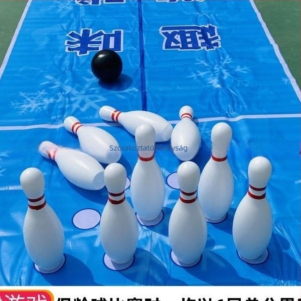 Kültéri bowling játék – tömörfa, óvodai szülő-gyermek játék, felnőtt csapatépítő eszköz