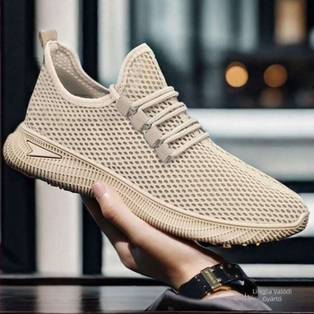 Férfi nyári lélegző hálós futócipő – casual sportcipő lace-up, felsőrész pamut, belső háló, PVC talp, csúszásmentes