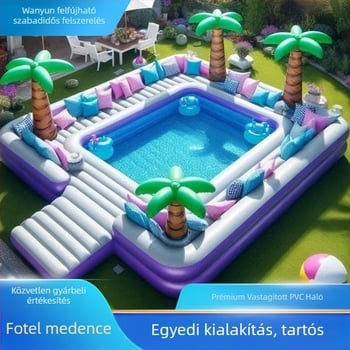 Kültéri vastag PVC-kanapémedence – levehető felfújható medence úszáshoz és vízi parkhoz