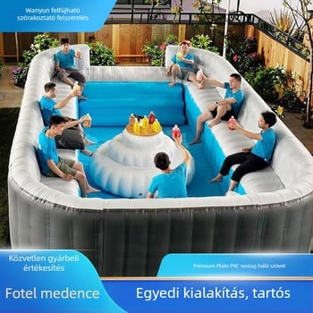 Kültéri vastag PVC-kanapémedence – levehető felfújható medence úszáshoz és vízi parkhoz
