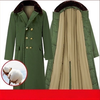 Uniszex téli vastag pamut kabát, hosszú szabású, felnőtt, megőrzi a meleget, szennyeződésálló és mosható, munkaruházat