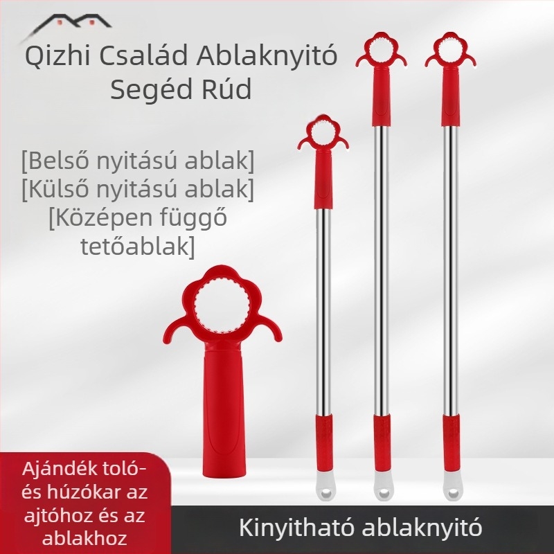 Ablaknyitó készülék csúszóablakhoz, rozsdamentes acél + ABS, kefés felület, ajtókhoz és ablakokhoz