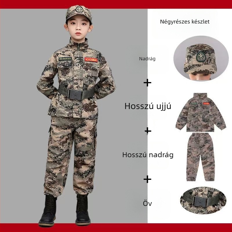 Gyerekeknek készült terepmintás ruházat memóriaanyagból, Zeolite márkával, sárkány mintázat 108441, téli használatra