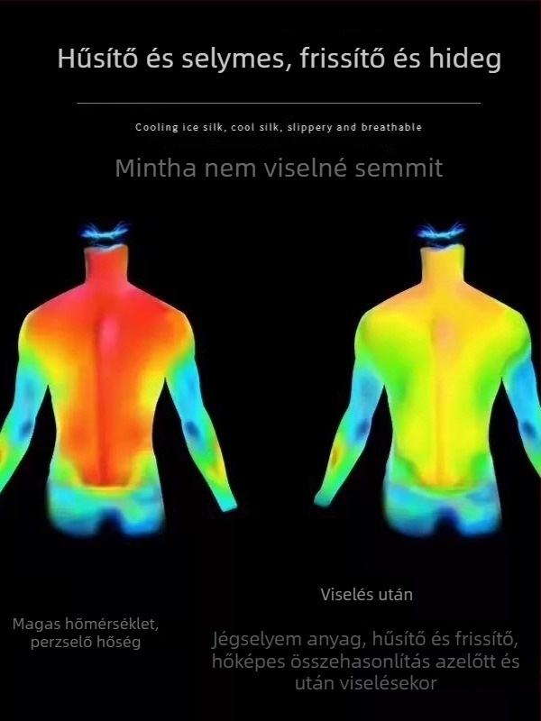 Férfi nyári gyorsan száradó póló, vékony anyagú, Slim-fit rövid ujjú T‑shirt, kerek nyak, poliészter-keverék