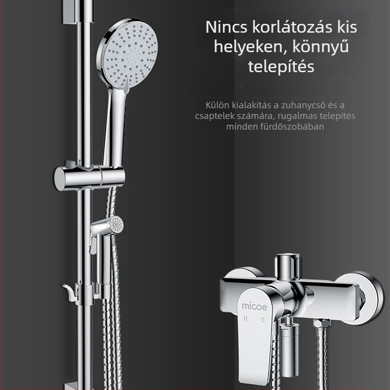 Zuhany garnitúra réztestű, 5 sebességű vízhozam, kézi zuhanyfej boosterrel, masszázs funkció, rejtett szerelés