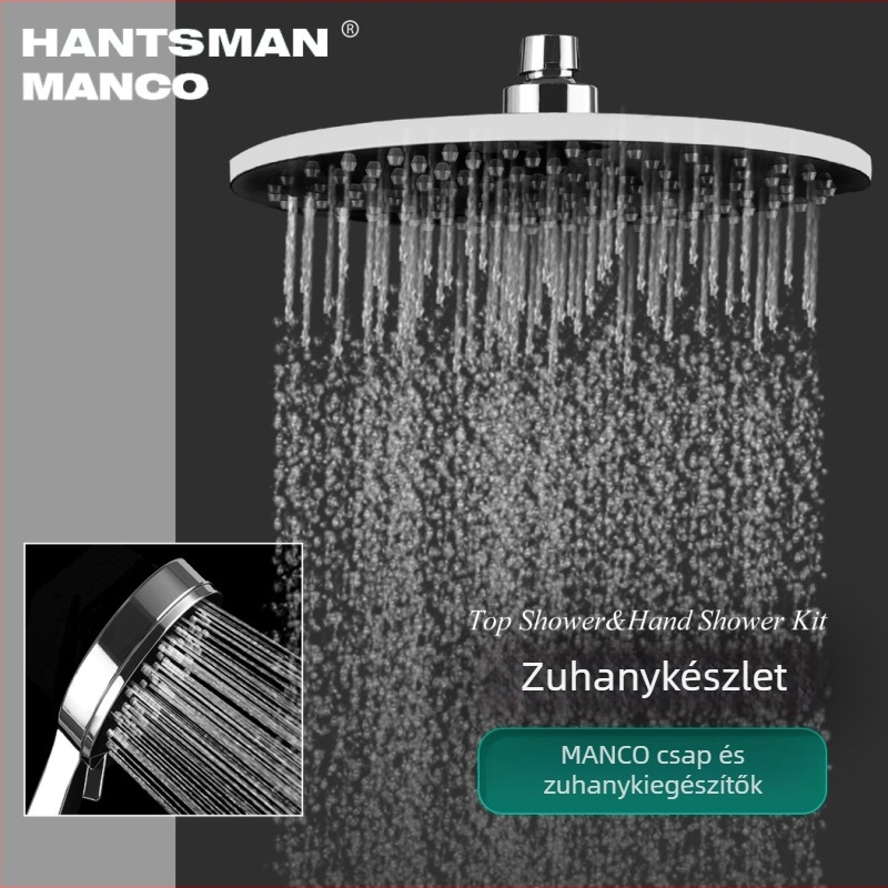 Top spray zuhanykészlet kromos kézi fejjel, ABS anyagból; Funkciók: masszázs, eső, automatikus vízellátás; króm bevonat; Modell MC-2100 + MC-S612