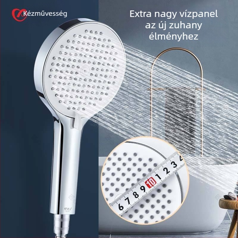 Kézi zuhanyfej ABS-ből, permetezés és eső funkcióval, modell JXHST037, kerek forma, névleges nyomás 2.0 MPa
