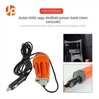 Hordozható autós zuhany önprimáló pumpával — ABS, 3,8–5 L/perc, 0–60°C, 800 g, autó szivargyújtóról táplálva