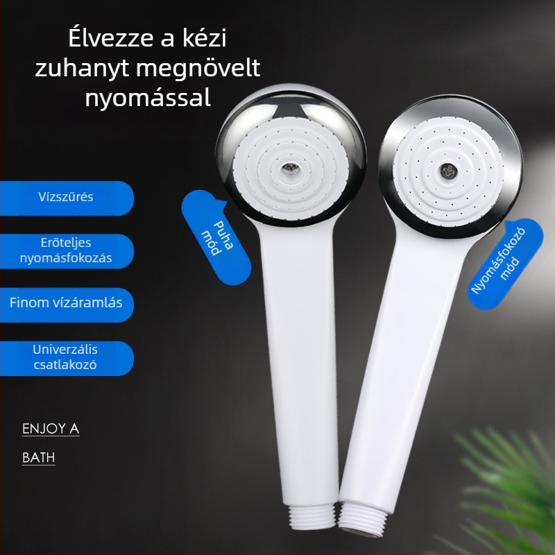 Otthoni nyomásos zuhanyfej kézi használatra, univerzális, nagy vízáram