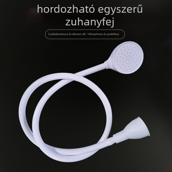 Hordozható zuhanyfej gyorskapcsoló csatlakozással – ABS, kerek forma, eső funkció, egyenes behelyezés, 1.0 MPa nyomás