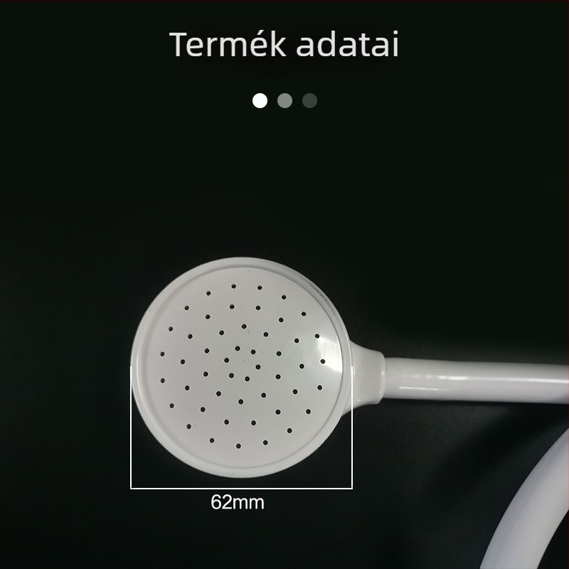 Hordozható zuhanyfej gyorskapcsoló csatlakozással – ABS, kerek forma, eső funkció, egyenes behelyezés, 1.0 MPa nyomás