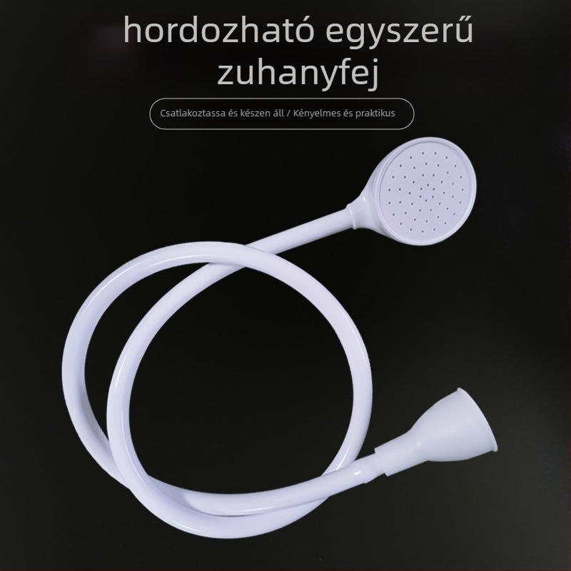 Hordozható zuhanyfej gyorskapcsoló csatlakozással – ABS, kerek forma, eső funkció, egyenes behelyezés, 1.0 MPa nyomás