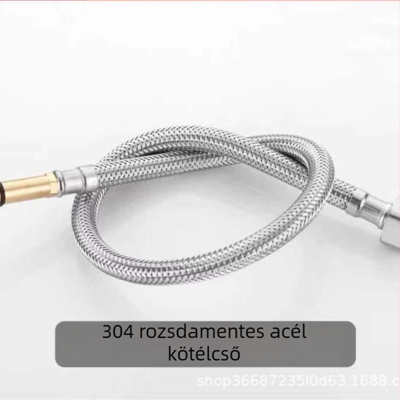 304 rozsdamentes acél zuhanycső, egy lyukas csaptelephez, kettős meleg/hideg szabályozás, kerek esőfej, kézi zuhany, modell 39