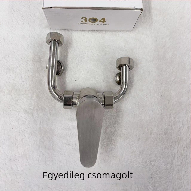 304 rozsdamentes acél keverőcsap bojlerhez és zuhanyzóhoz, felületre szerelt, 0–99°C, Ø4 mm bemenet/kimenet