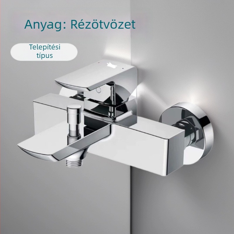 Fürdőkádban található keverőcsap, réz, modell 014, elektromos melegvíz csap, elektroplattázás