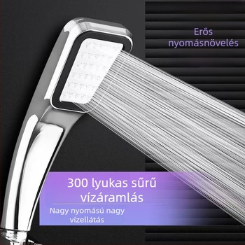 Négyzet alakú kézi zuhanyfej, ABS, nyomásos működés, eső üzemmód, permetező vízkimenet, 0–100°C működési tartomány